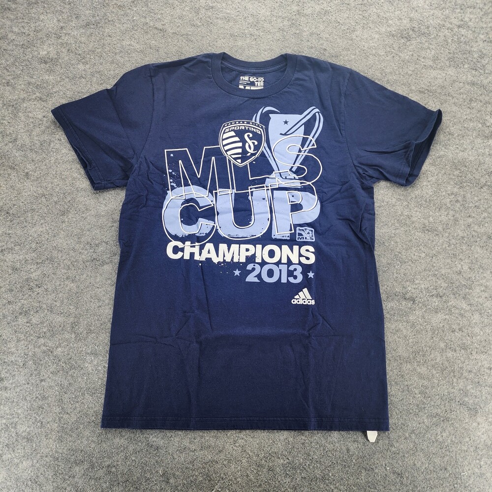 Sporting Kansas City Shirt Mens Medium Adidas 2013 MLS Cup Blue